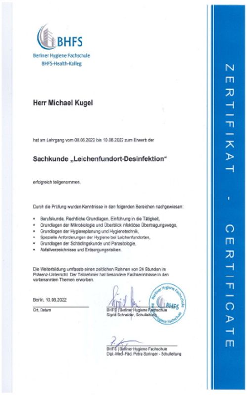 Ihre Tatortreiniger zum Einsatz rufen